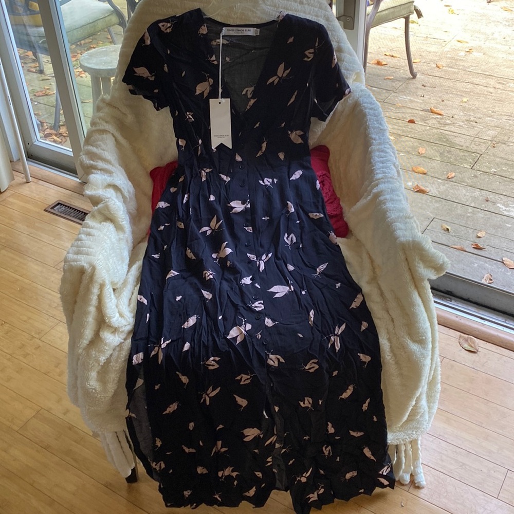 Something Else By Natalie Wood Night Wings Maxi ButtonDown Dress New With Tags